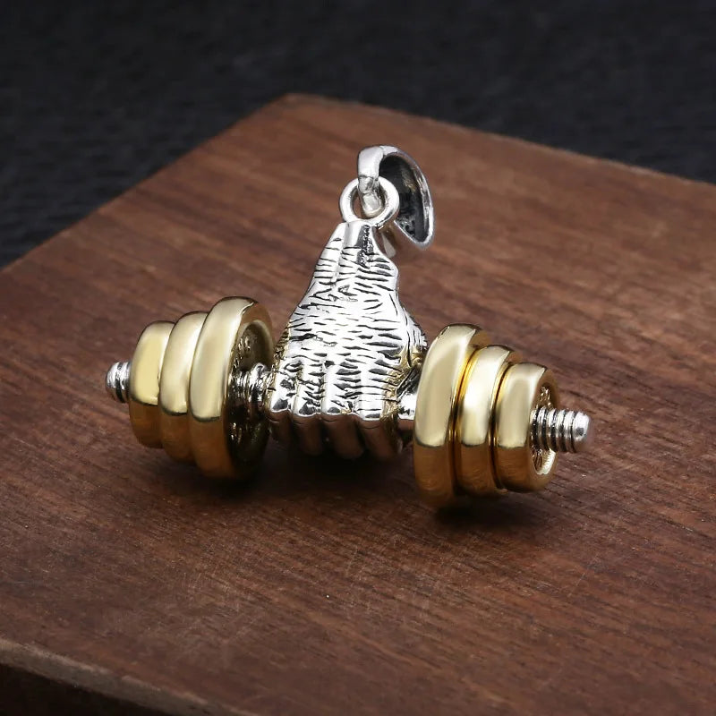 Dumbbell Metal Necklace