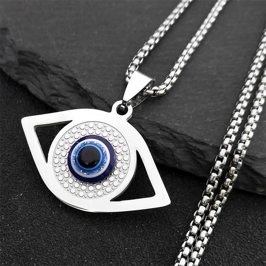 Blue Eye Necklace Stainless Steel