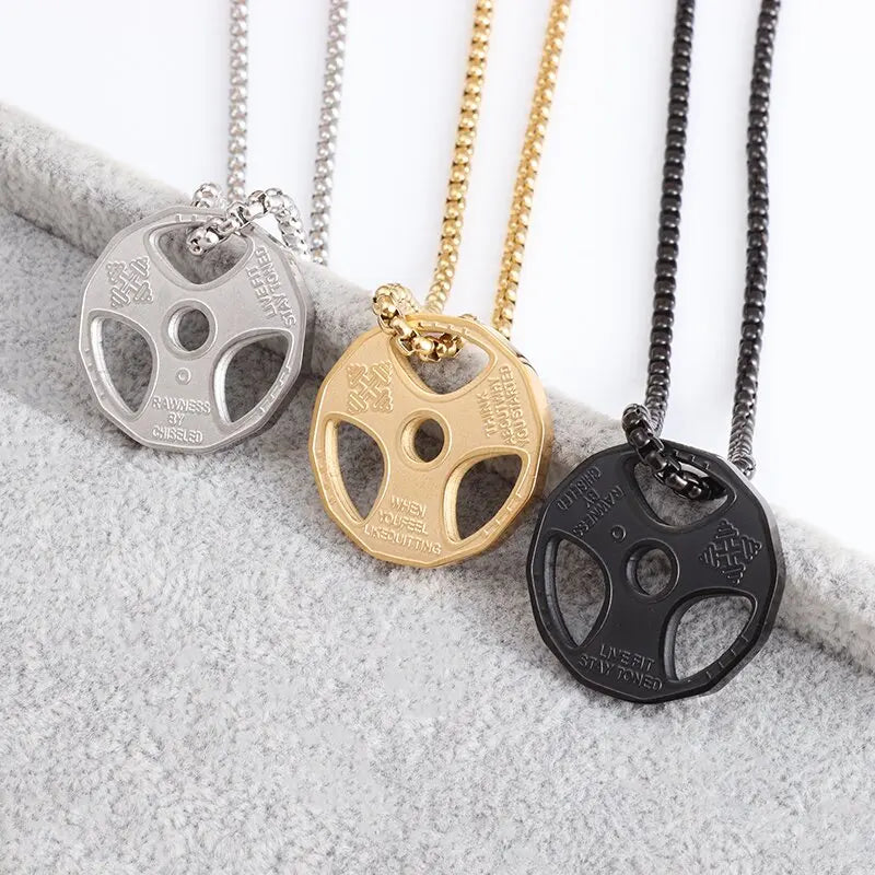Dumbbell Metal Necklace