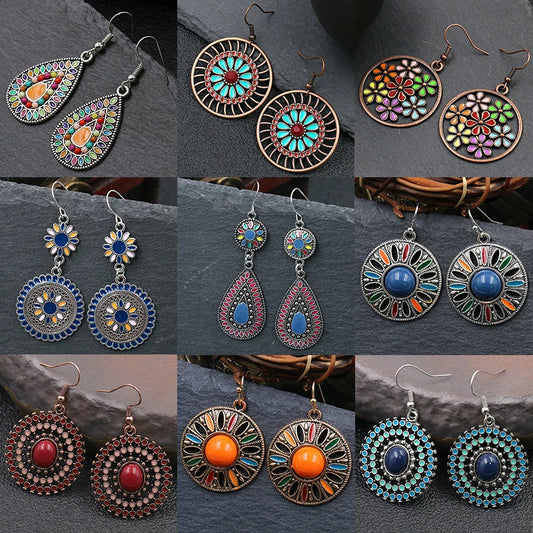 Boho Colorful Enamel Earrings