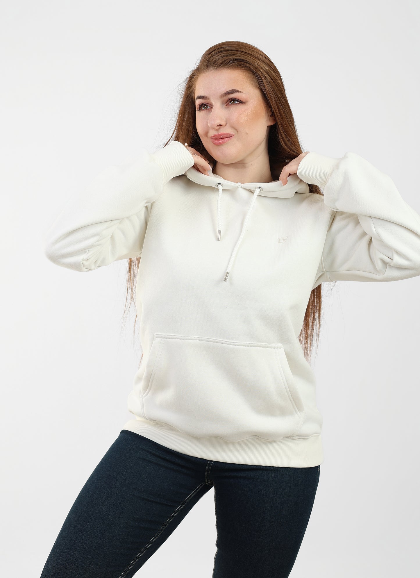 DA VA Unisex 100% Cotton Hoodie Sweatshirt – Soft Casual Pullover, Long Sleeve Classic Fit, Lightweight Everyday Hoodie