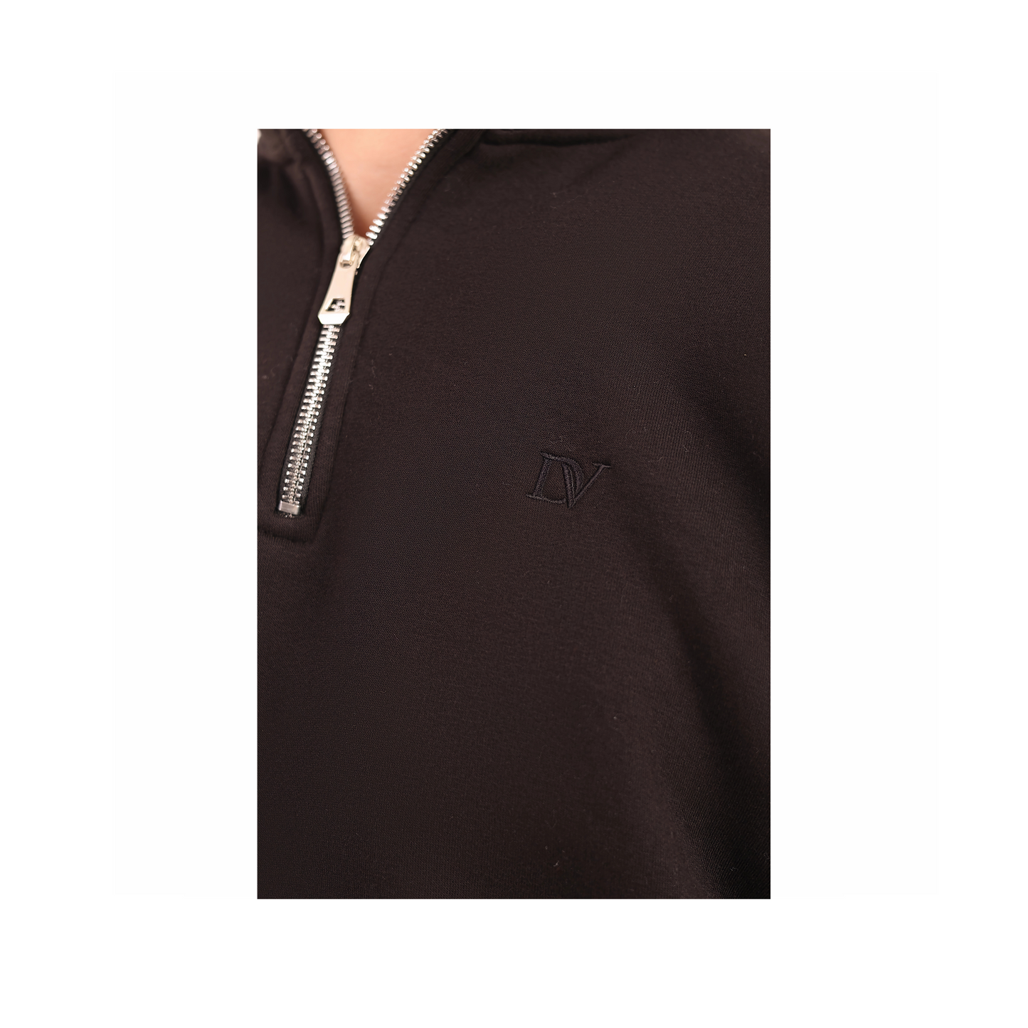 DA VA Men's High Neck Sweatshirt – Soft Casual Pullover for Men, Long Sleeve Classic Fit, Lightweight Everyday Sweatshirt, Black