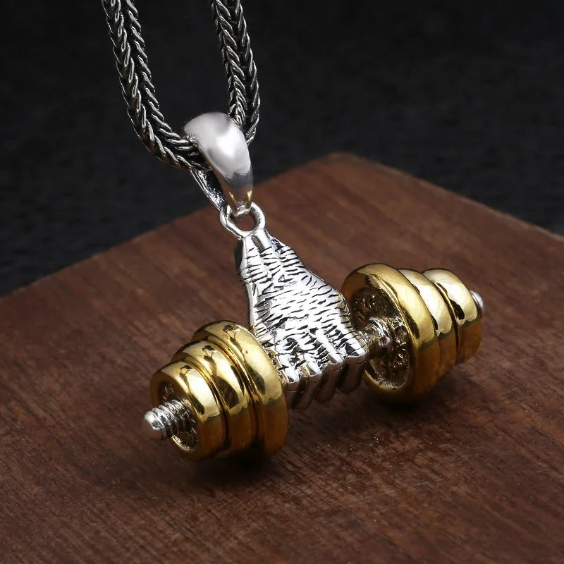 Dumbbell Metal Necklace