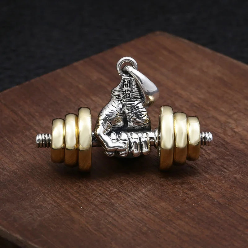 Dumbbell Metal Necklace