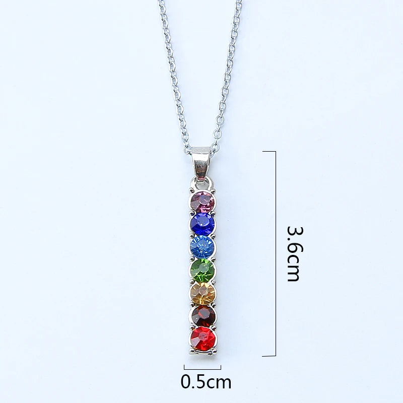 Crystal Stones Silver Necklace