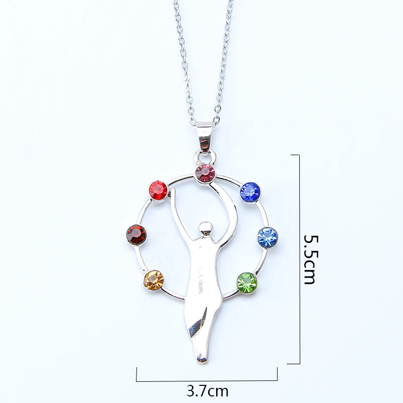Crystal Stones Silver Necklace