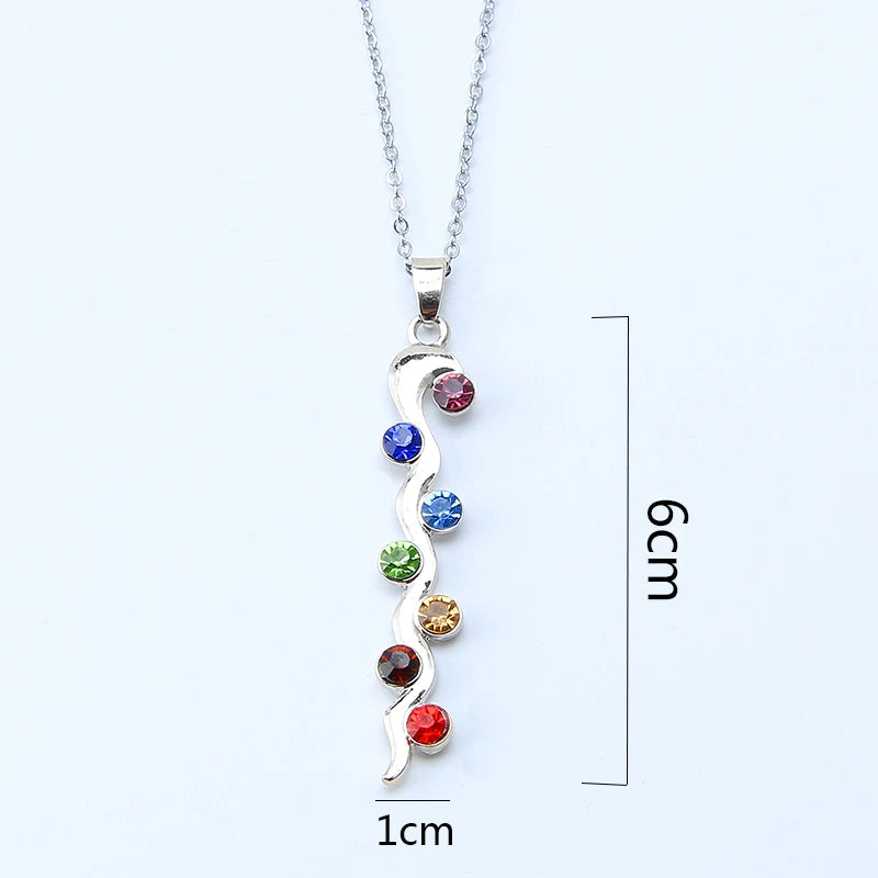 Crystal Stones Silver Necklace