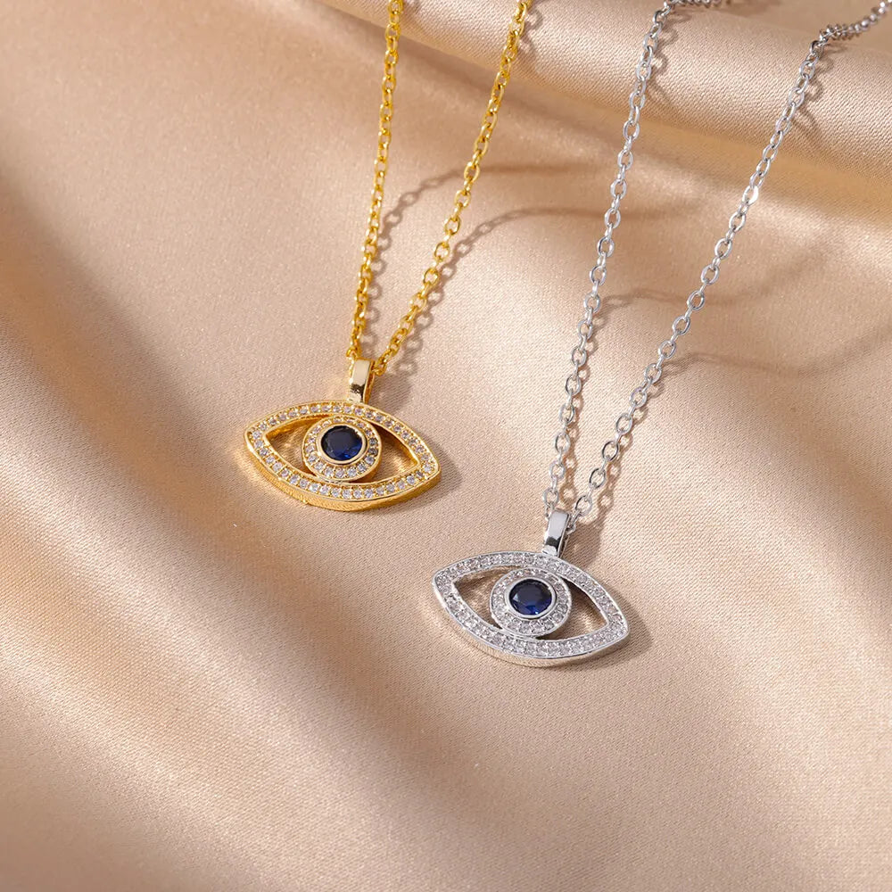 Golden Lucky Blue Eye Necklace