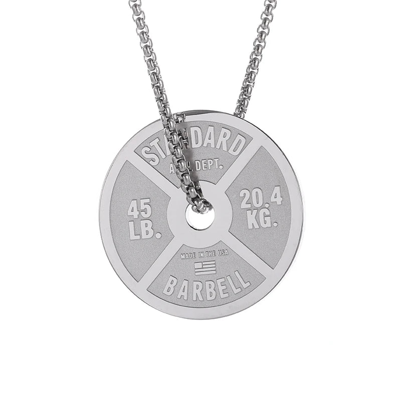 Dumbbell Metal Necklace